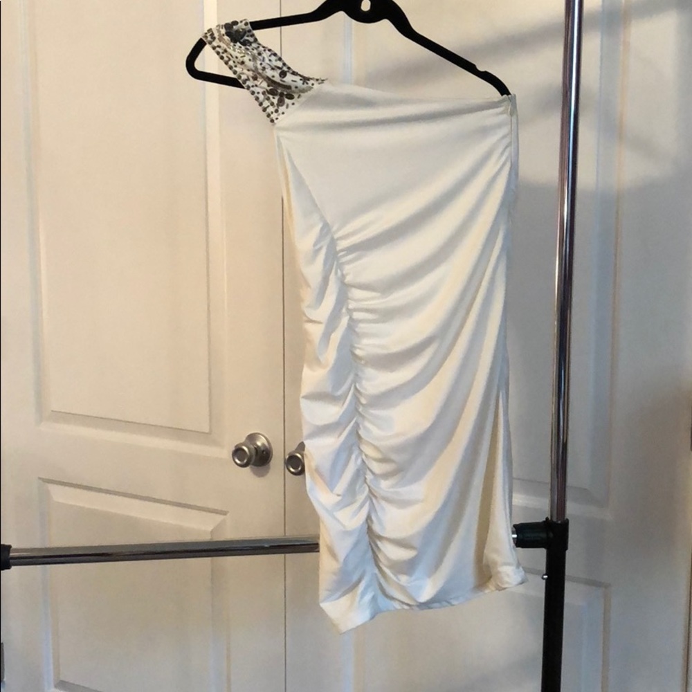 Cream one shoulder dress